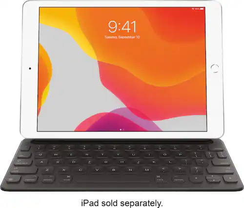 Front. Apple - Geek Squad Certified Refurbished Smart Keyboard for iPad (7th and 8th Gen), iPad Air (3rd Gen) and 10.5-inch iPad Pro - Black.