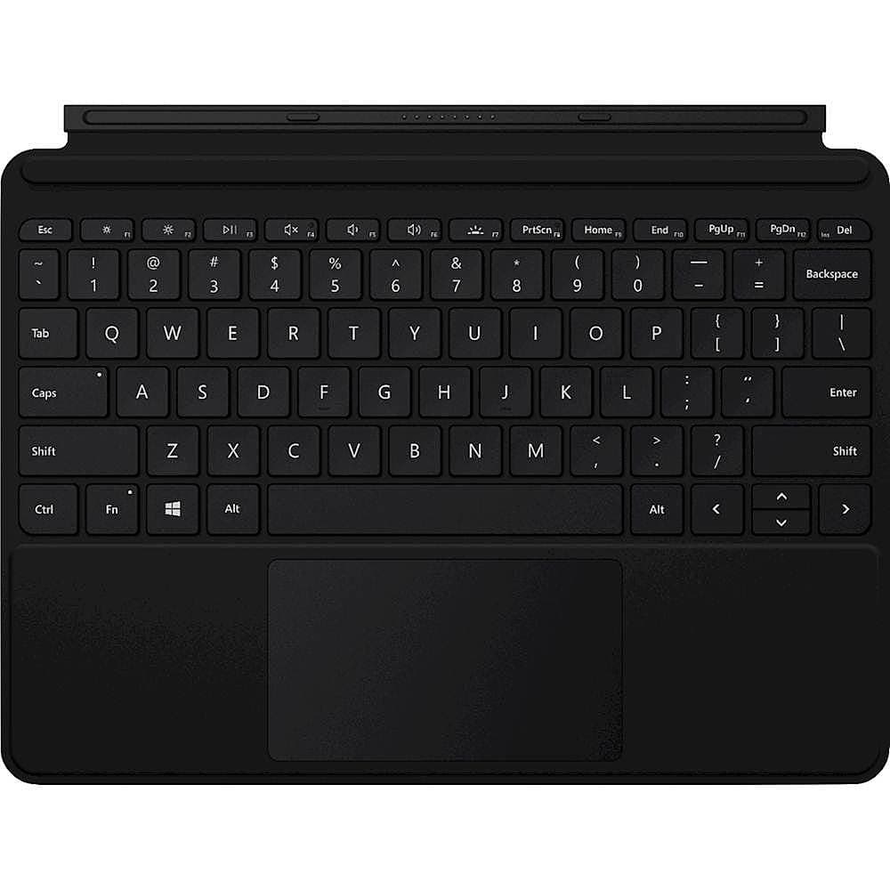 Front. Microsoft - Geek Squad Certified Refurbished Surface Go Type Cover - Black.