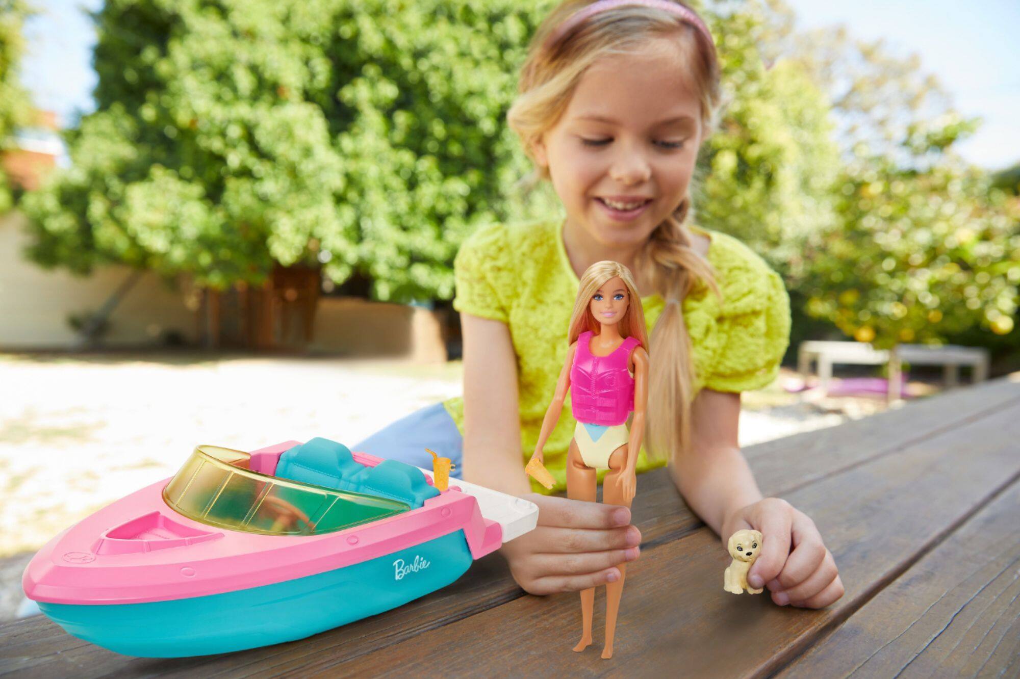 Alt View 12. Barbie - Doll and Boat Playset - Pink.