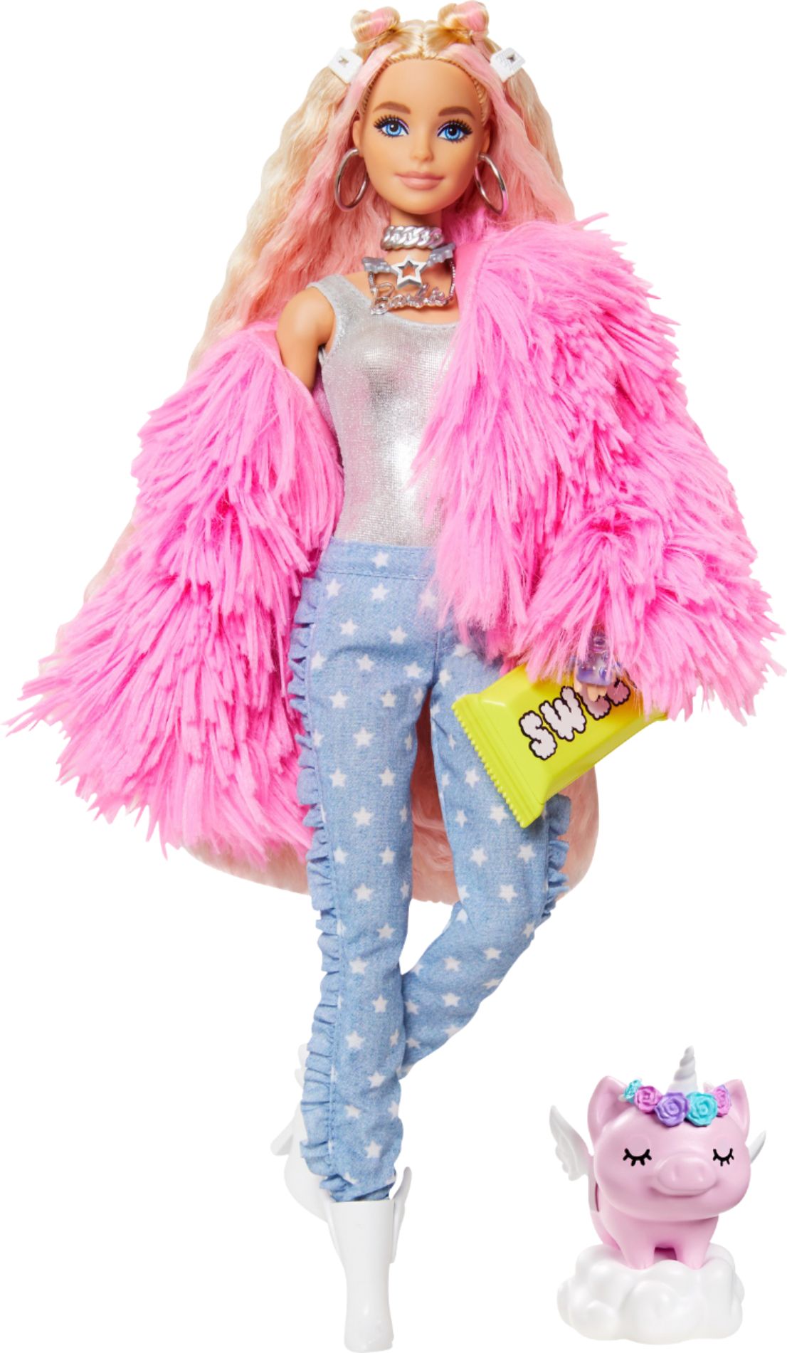 Barbie - Extra Doll - Fluffy Pink Jacket - Pink