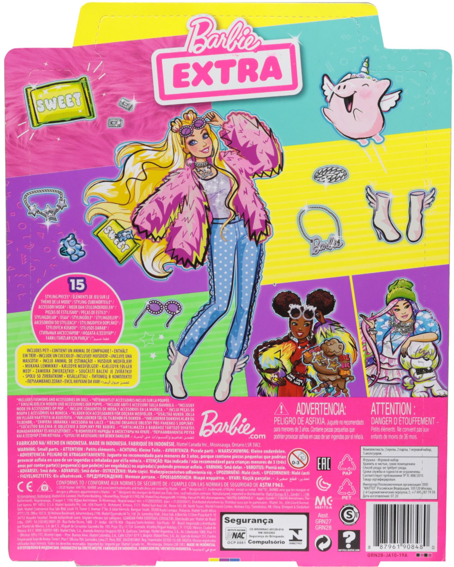 Barbie Xtra Fluffy Pink Jacket Doll 3