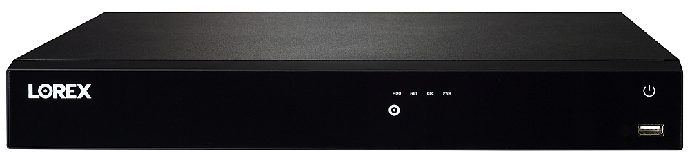 Left View: Lorex - 16-Channel 4K Ultra HD Fusion NVR System with 8 Smart Deterrence IP Cameras and 3TB Hard Drive - black