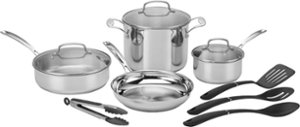 Cuisinart - Stainless Steel 11 Piece Cookware Set - Stainless Steel - Angle_Zoom