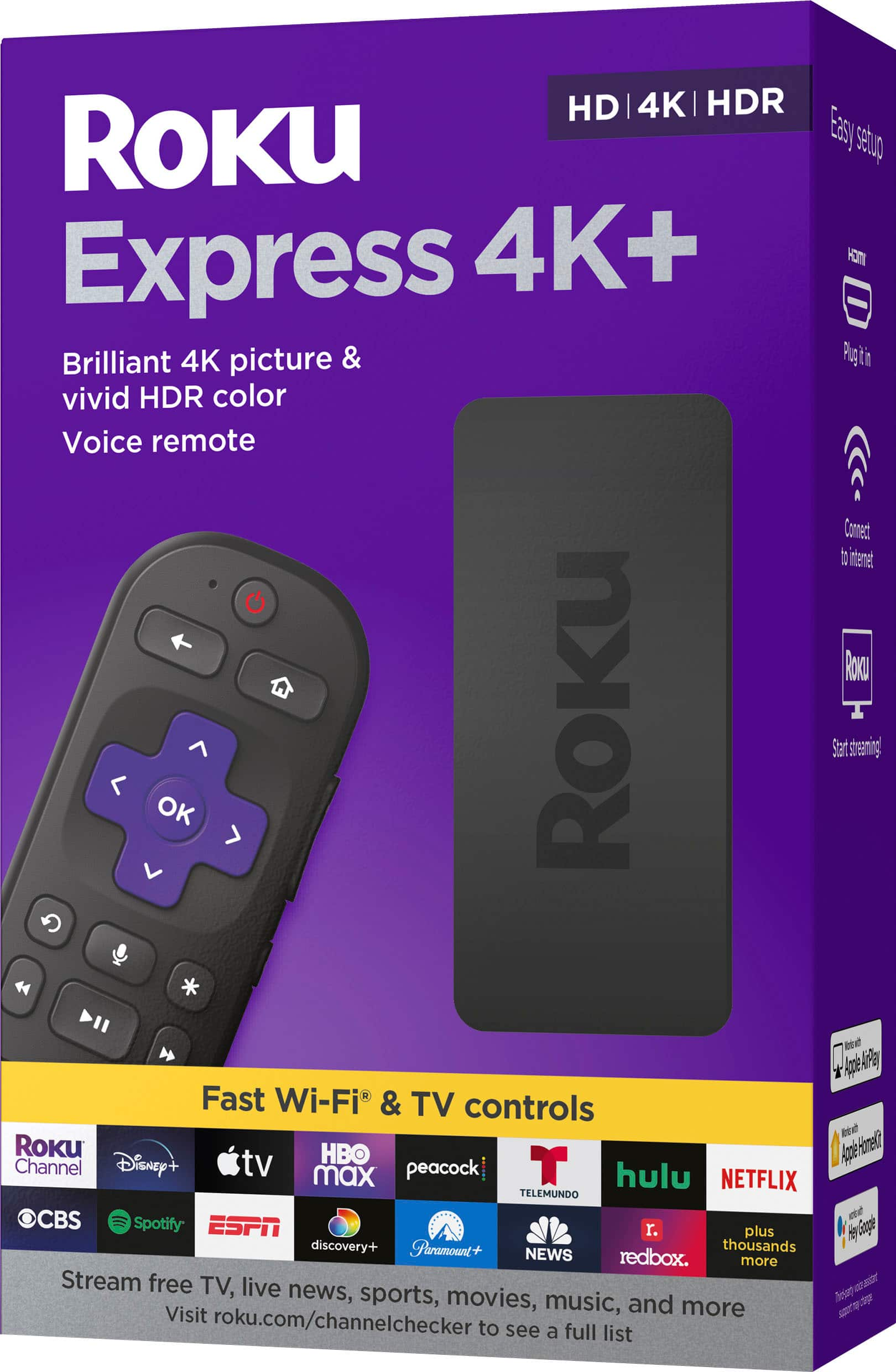 Roku Express TV 4k+ Dispositivo Streaming Multimedia Transmisión HdR