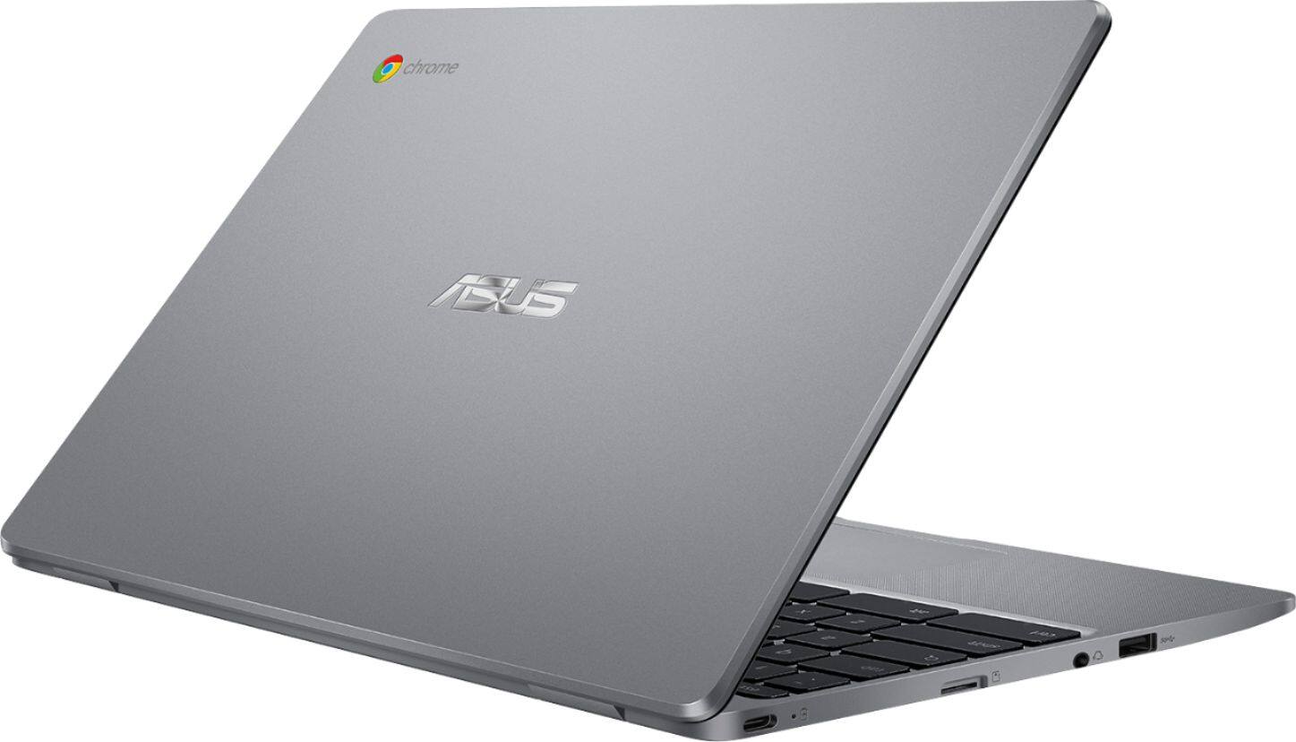 Angle. ASUS - 11.6" Chromebook - Intel Celeron - 4GB Memory - 32GB eMMC Flash Memory - Gray.