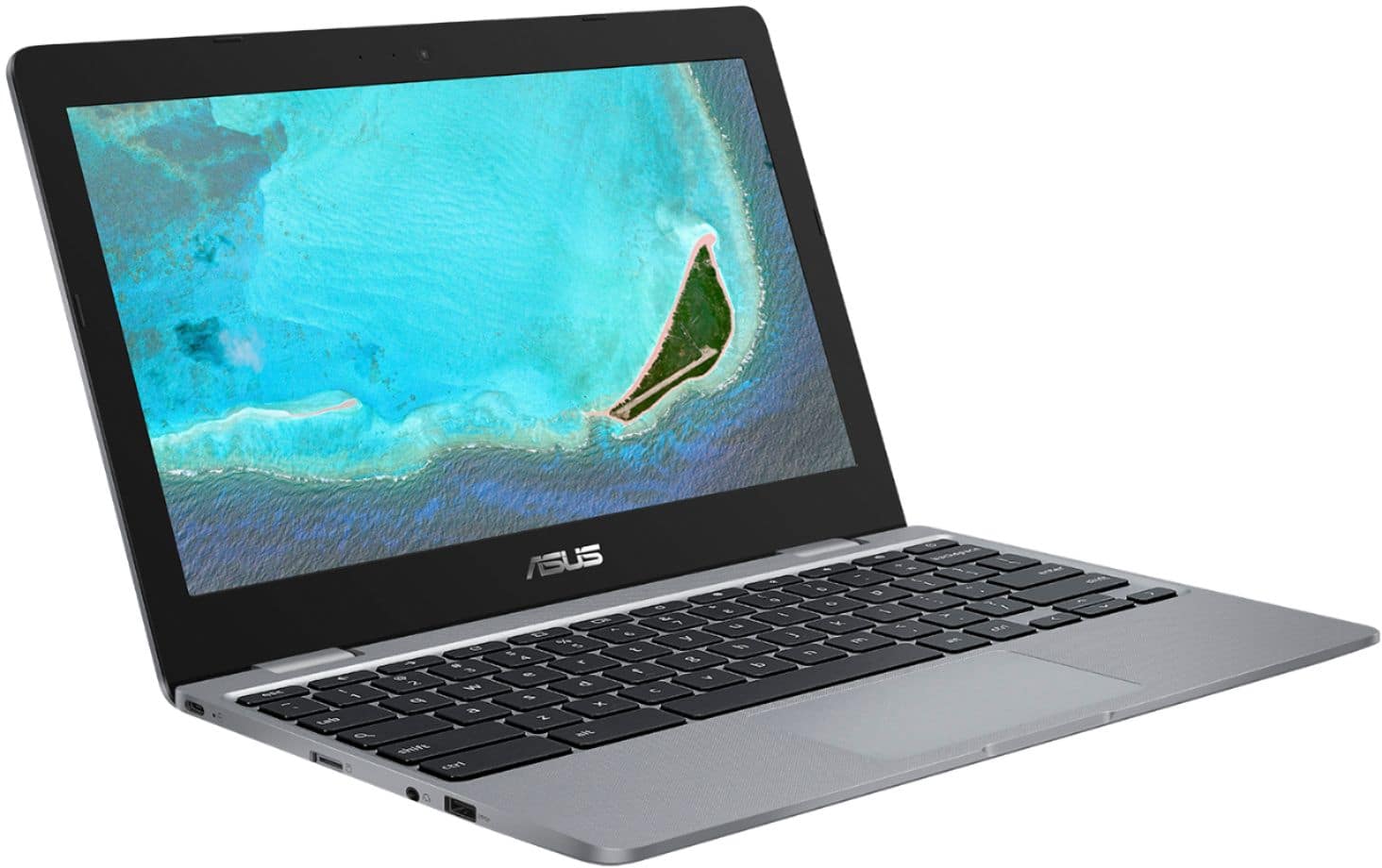Alt View 3. ASUS - 11.6" Chromebook - Intel Celeron - 4GB Memory - 32GB eMMC Flash Memory - Gray.