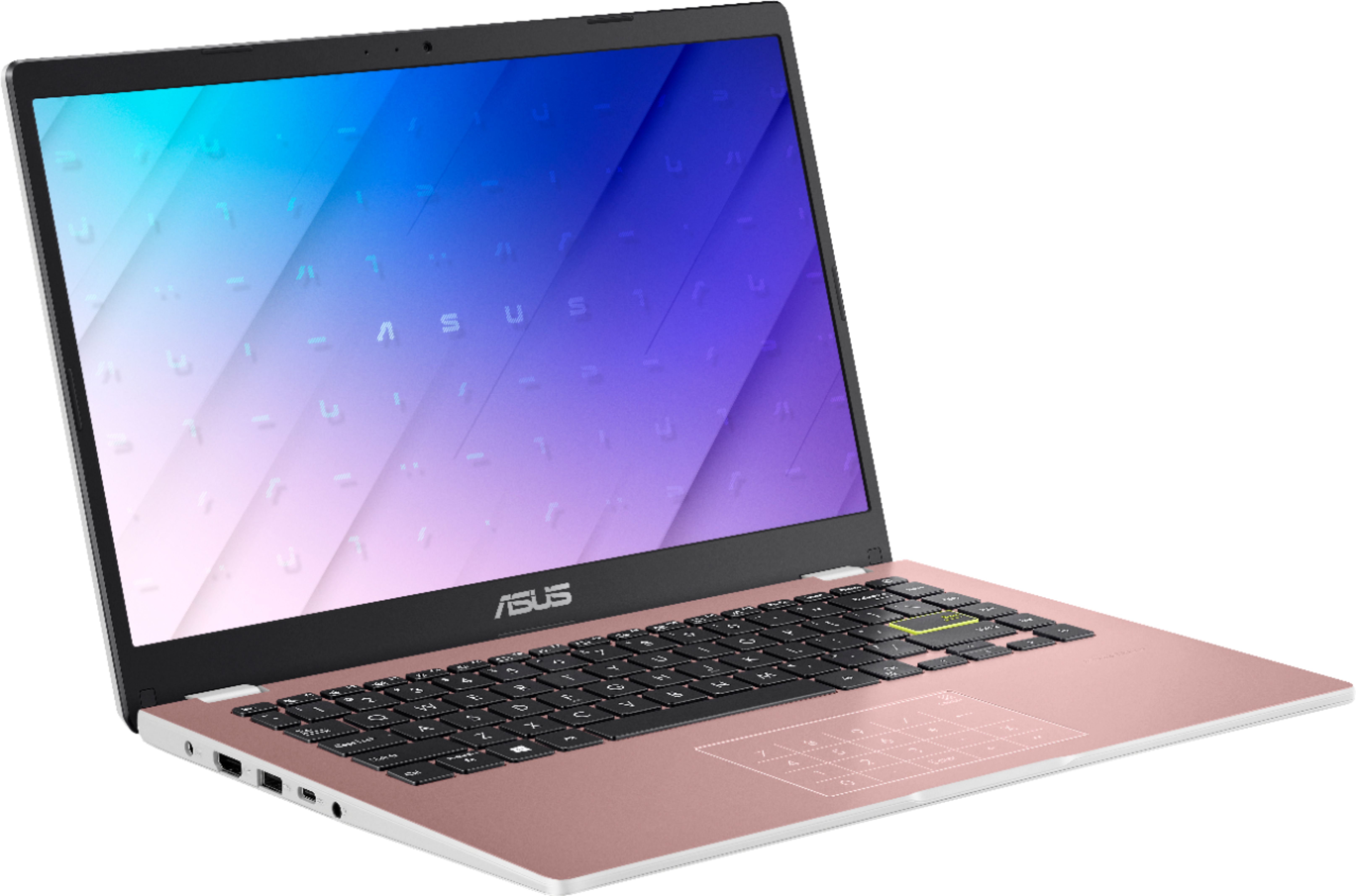Angle View: ASUS - 14.0" Laptop - Intel Celeron N4020 - 4GB Memory - 64GB eMMC - Rose Gold - Rose Gold