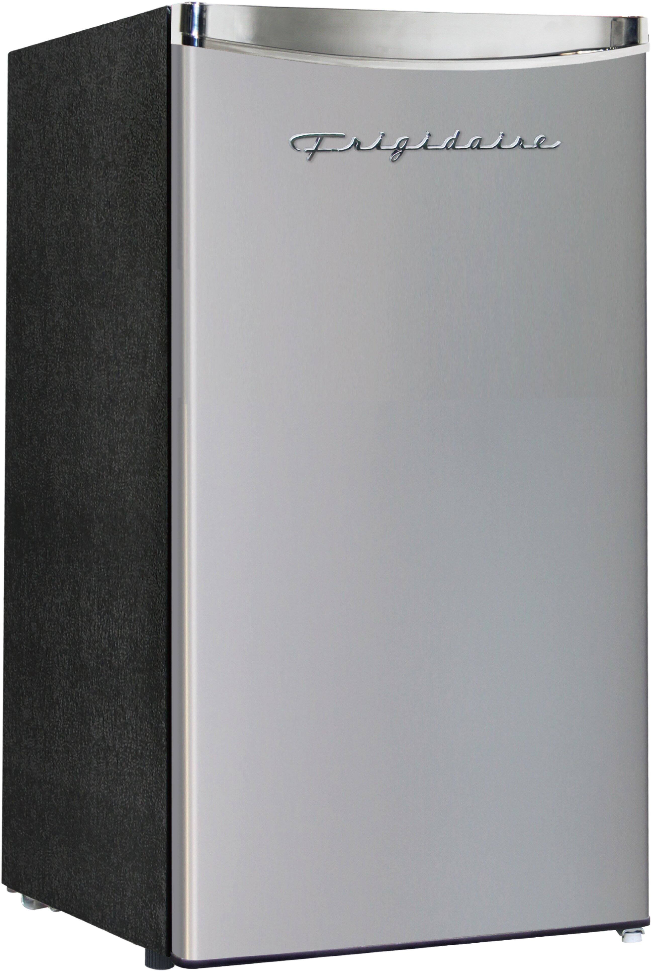 Angle. Frigidaire - Platinum Series Retro 3.2 Cu. Ft. Compact Fridge - Stainless with Chrome Trim - Stainless/Chrome Trim.