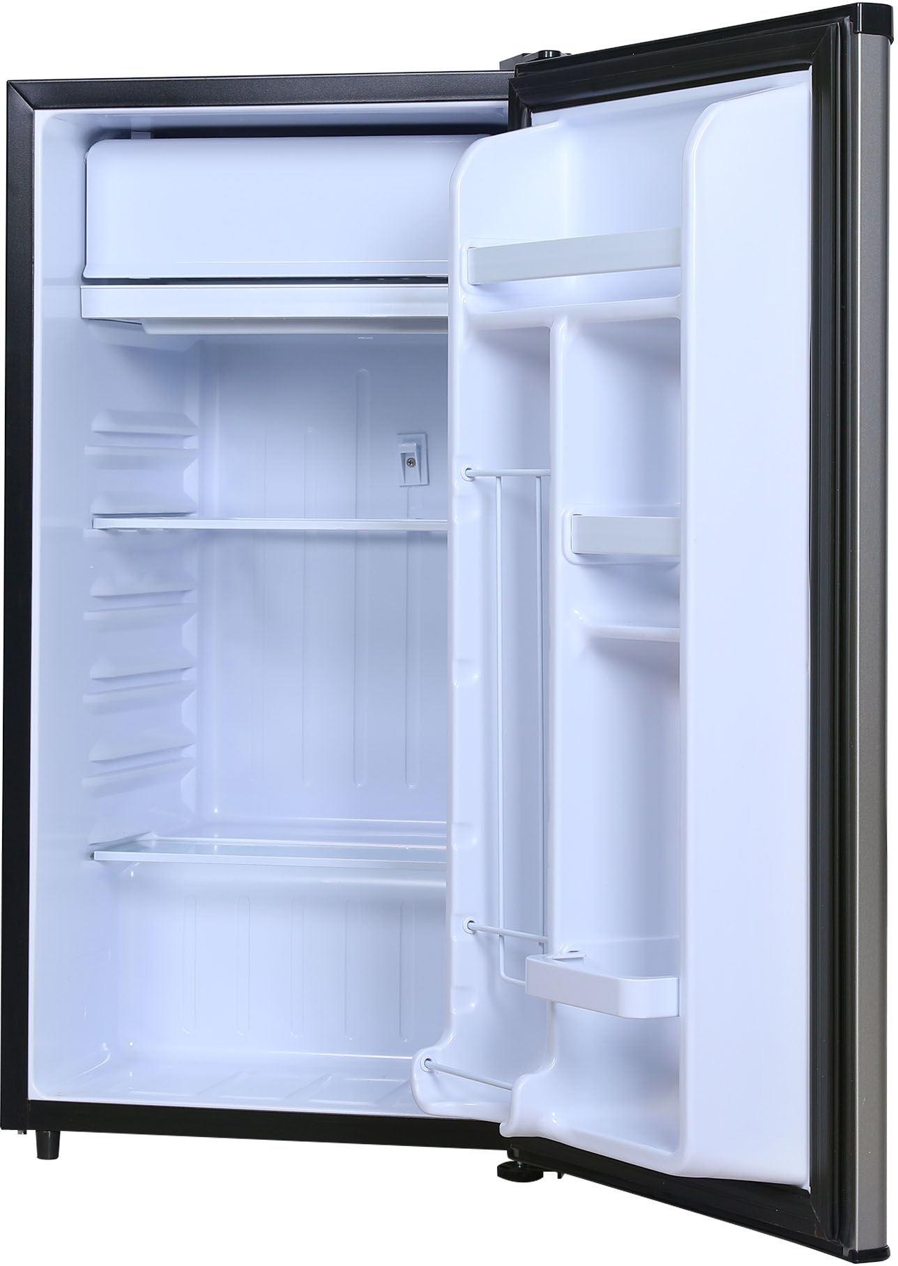 Left View: Frigidaire 3.2 Cu. ft. Compact Refrigerator Chrome Trim EFR323, Platinum