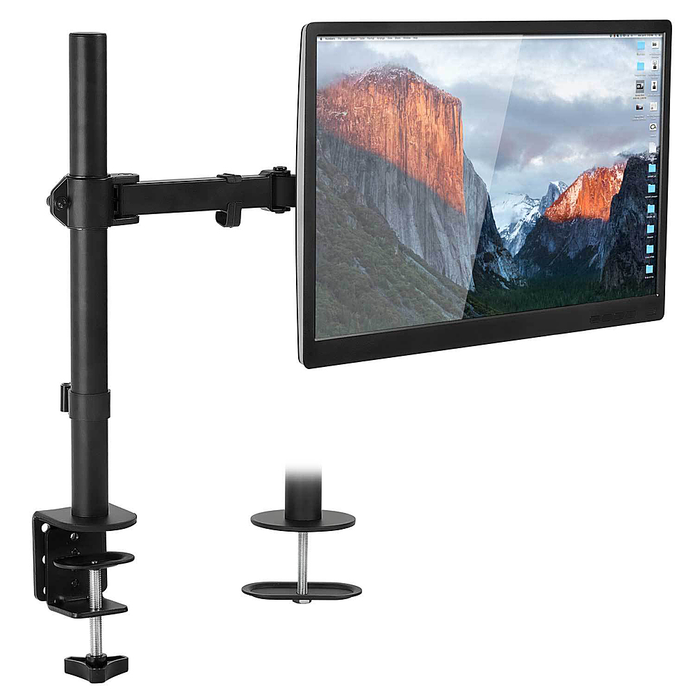 Angle View: Mount-It! - Dual Computer Monitor Mount - Black