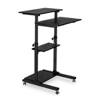 Mount-It! - Mobile Rolling Stand up Desk - Black - Front_Zoom