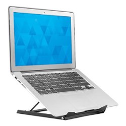 Mount-It! - Laptop Stand for Desk - Adjustable Height- Steel Riser - Black - Front_Zoom