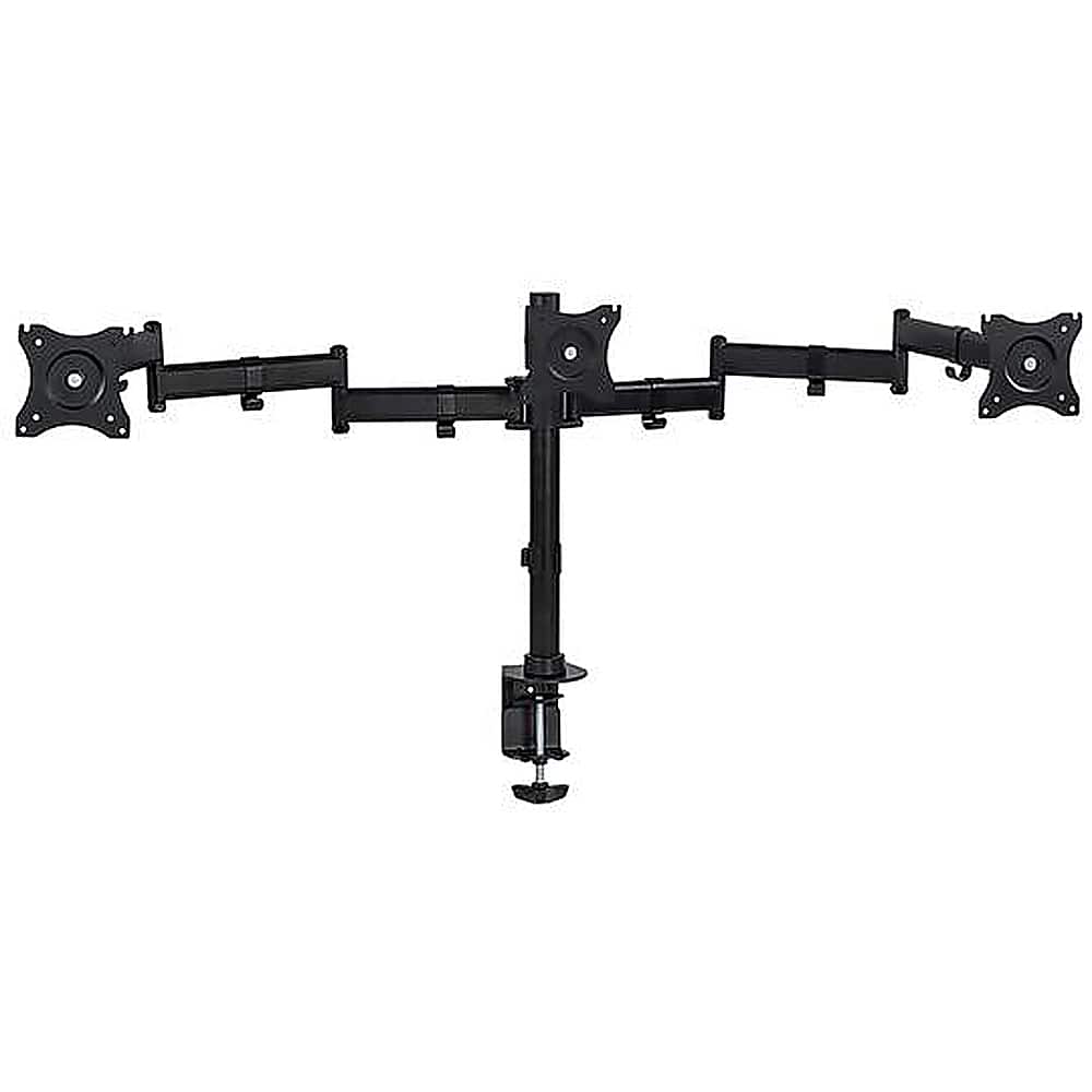 Angle. Mount-It! - Fully Adjustable Triple Computer Monitor Mount up to 27" - Black.