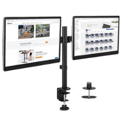Mount-It! - Dual Computer Monitor Mount - Black - Front_Zoom