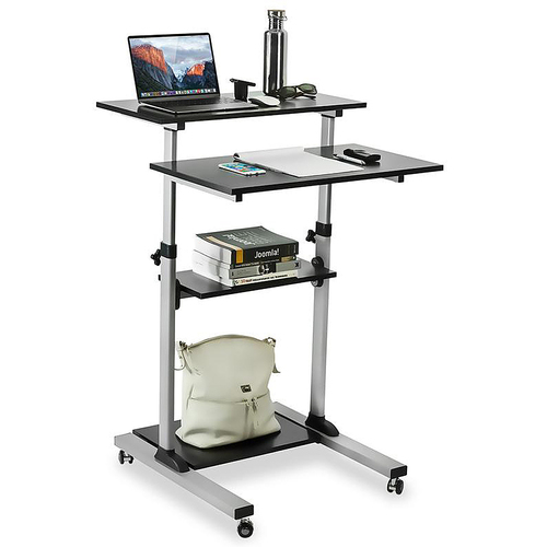 Mount-It! - Mobile Rolling Stand up Desk - Silver