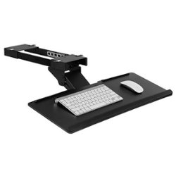 Mount-It! - Under Desk Keyboard and  Mouse Tray - Black - Front_Zoom