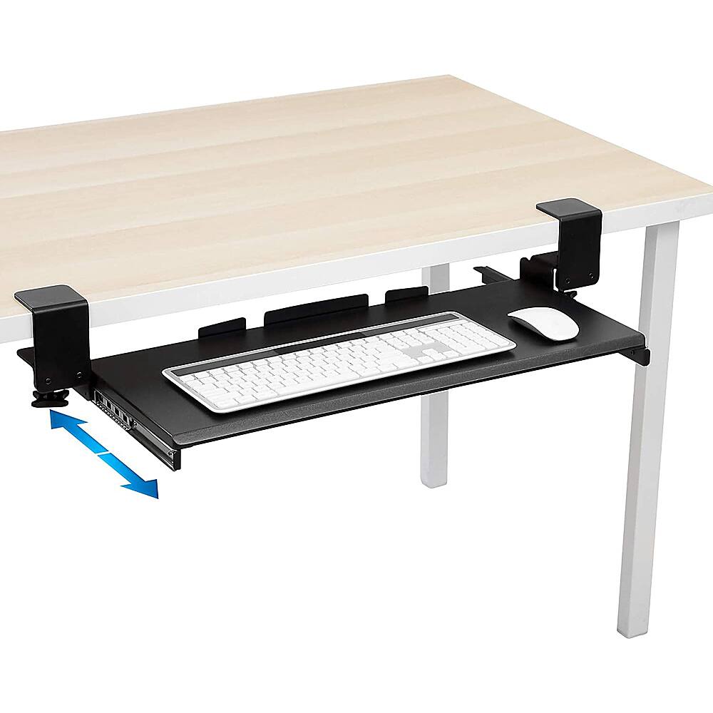 Alt View 11. Mount-It! - Clamp-On Keyboard & Mouse Drawer Platform - Black.