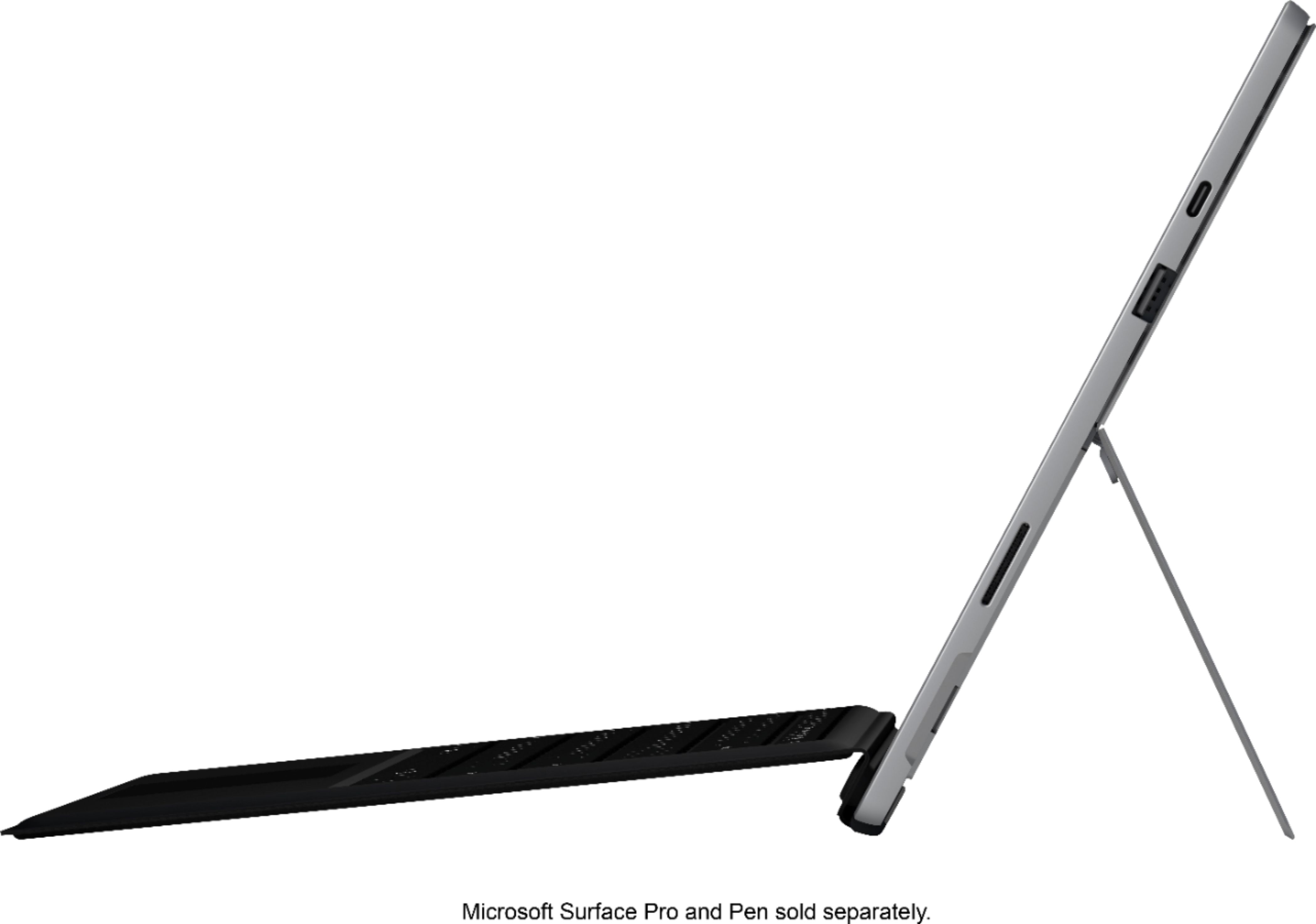 Left View: Microsoft - Geek Squad Certified Refurbished Surface Pro Signature Type Cover - Black