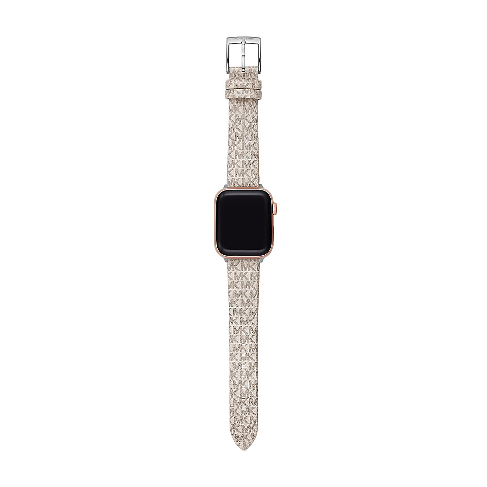 Left View: Michael Kors - Micro Logo Vanilla PVC 38/40mm Band for Apple Watch®