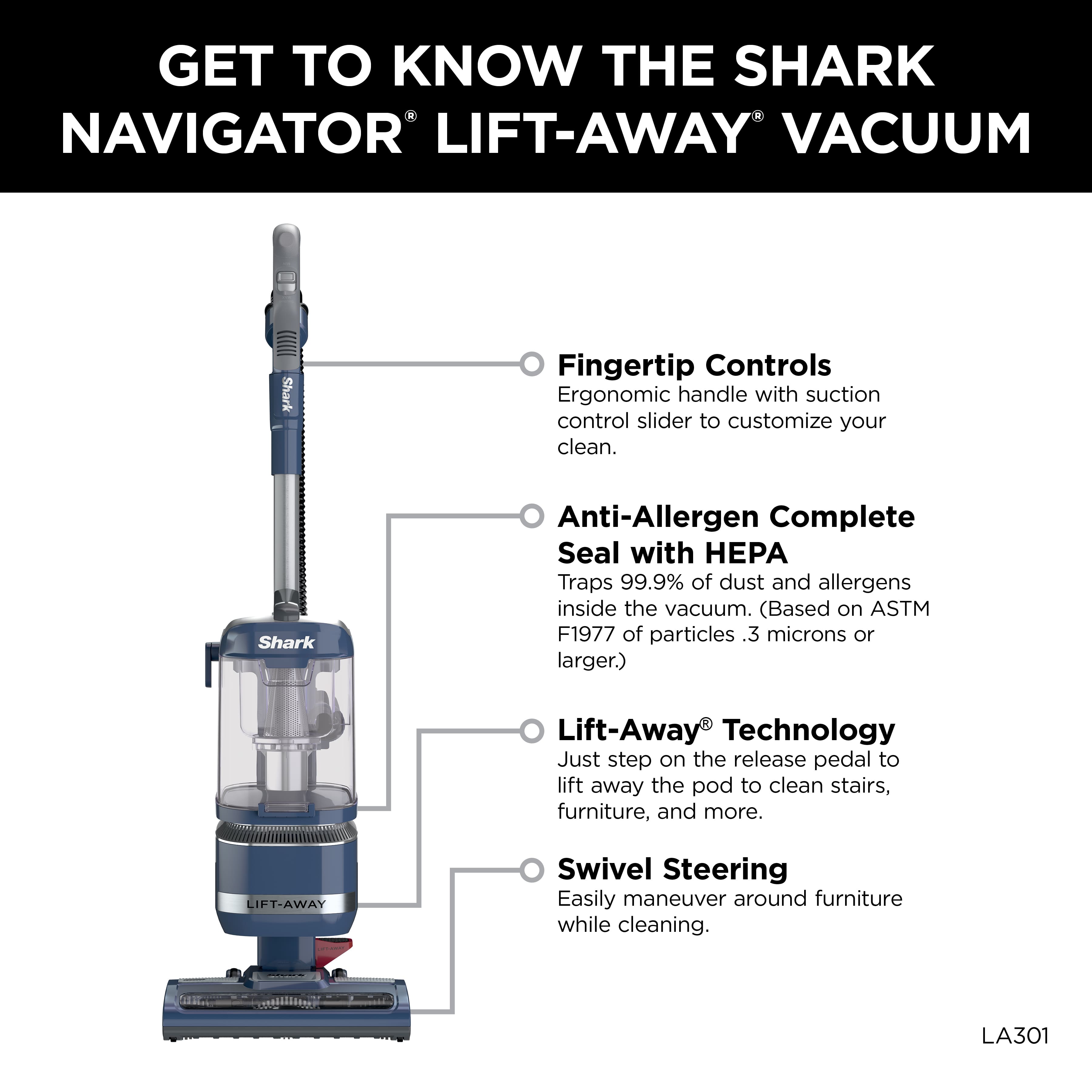 Shark – Navigator Lift-Away Upright Vacuum with Anti-Allergen Complete Seal – Blue Jean Sansujyuku sansujyuku.com