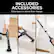 The text on the image reads: "Included Accessories: Extra tools for above-floor messes."