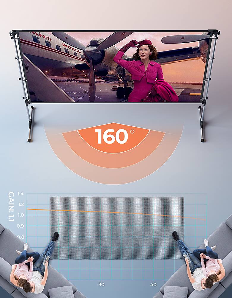 Vankyo Staytrue 100" Projector Screen White PS100TY Best Buy