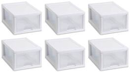 Sterilite - Small Box Modular Stacking Storage Drawer Container Closet (6 Pack)