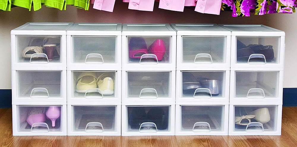 Alt View 14. Sterilite - Small Box Modular Stacking Storage Drawer Container Closet (6 Pack).