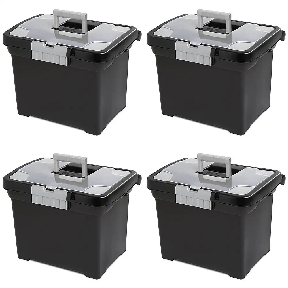 Alt View 11. Sterilite - Portable Lockable File Box Organizer with Handle (4 Pack).