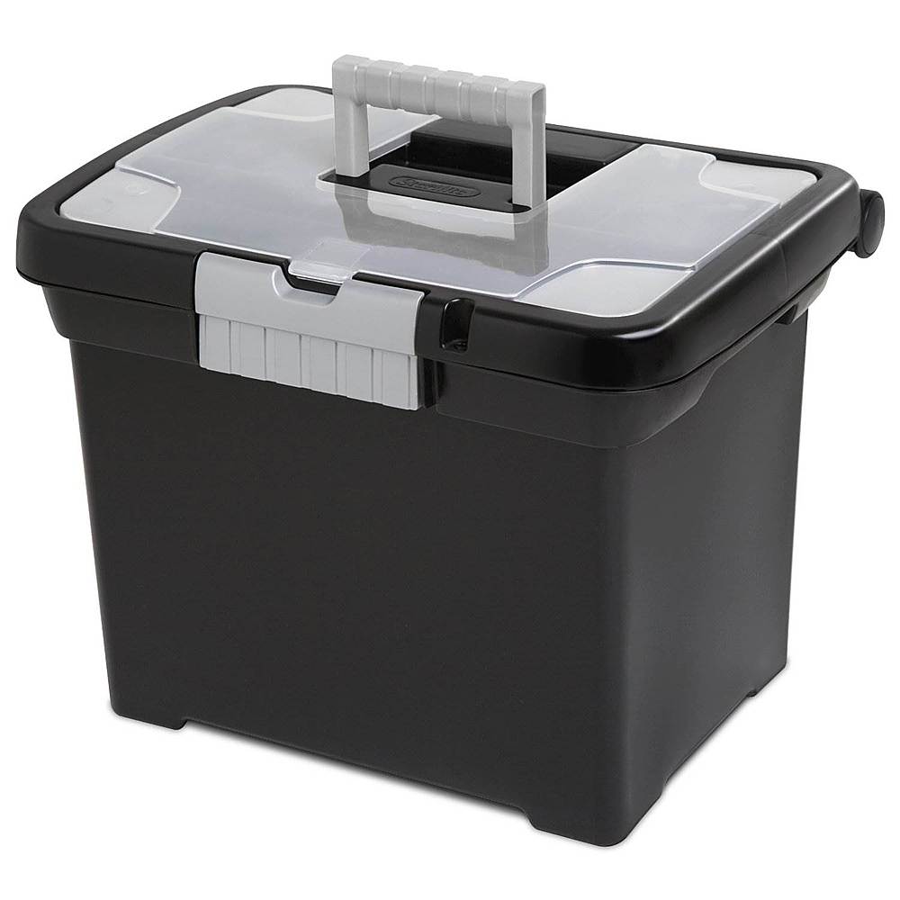 Alt View 12. Sterilite - Portable Lockable File Box Organizer with Handle (4 Pack).