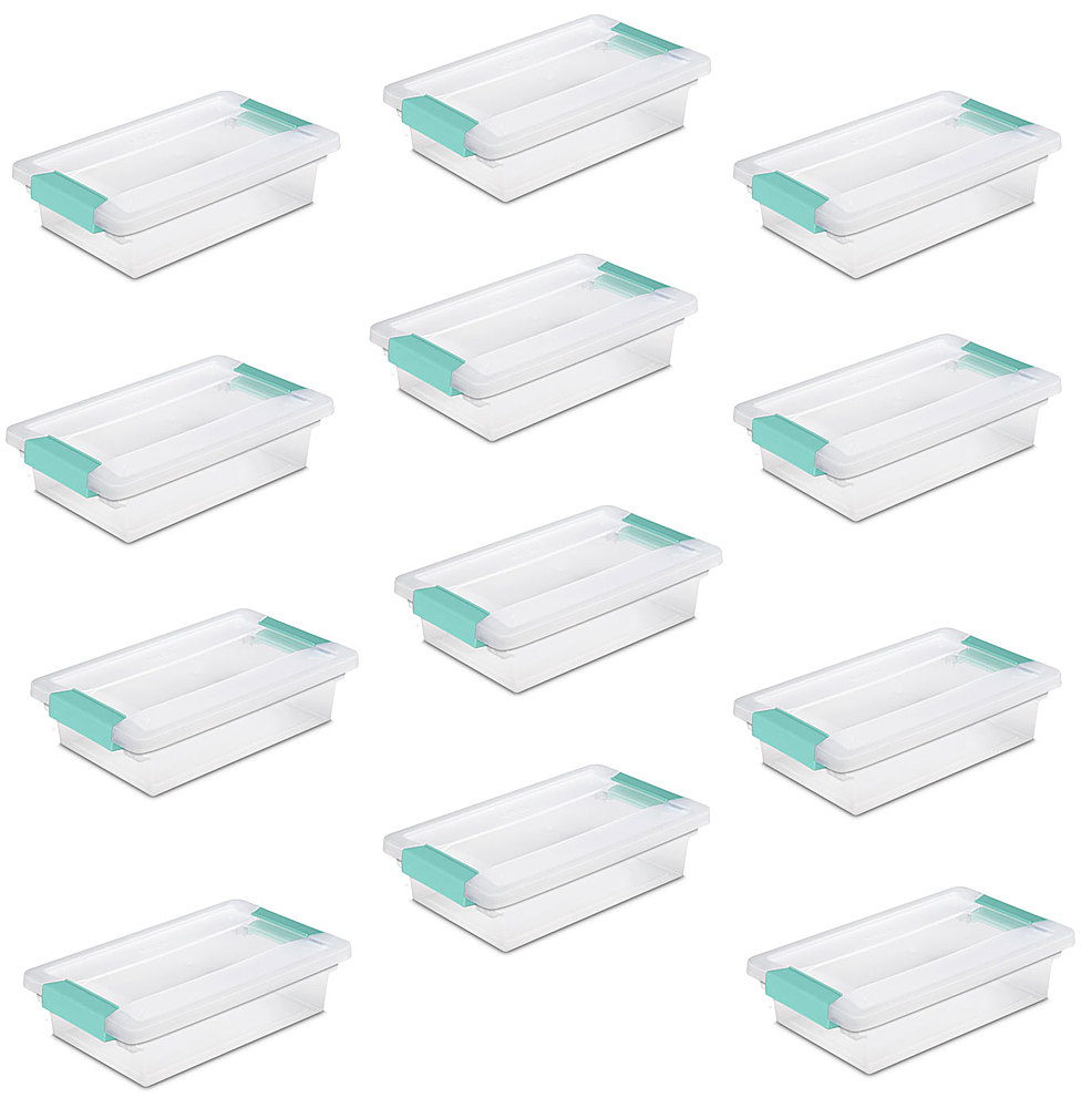 Sterilite Mini Clip Box, Stackable Small Storage Bin with Latching Lid, 6  Pack 