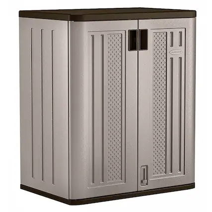 Front. Suncast - Heavy Duty Resin Garage Base Storage Cabinet - Platinum.