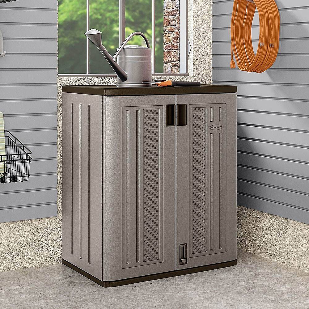 Alt View 14. Suncast - Heavy Duty Resin Garage Base Storage Cabinet - Platinum.