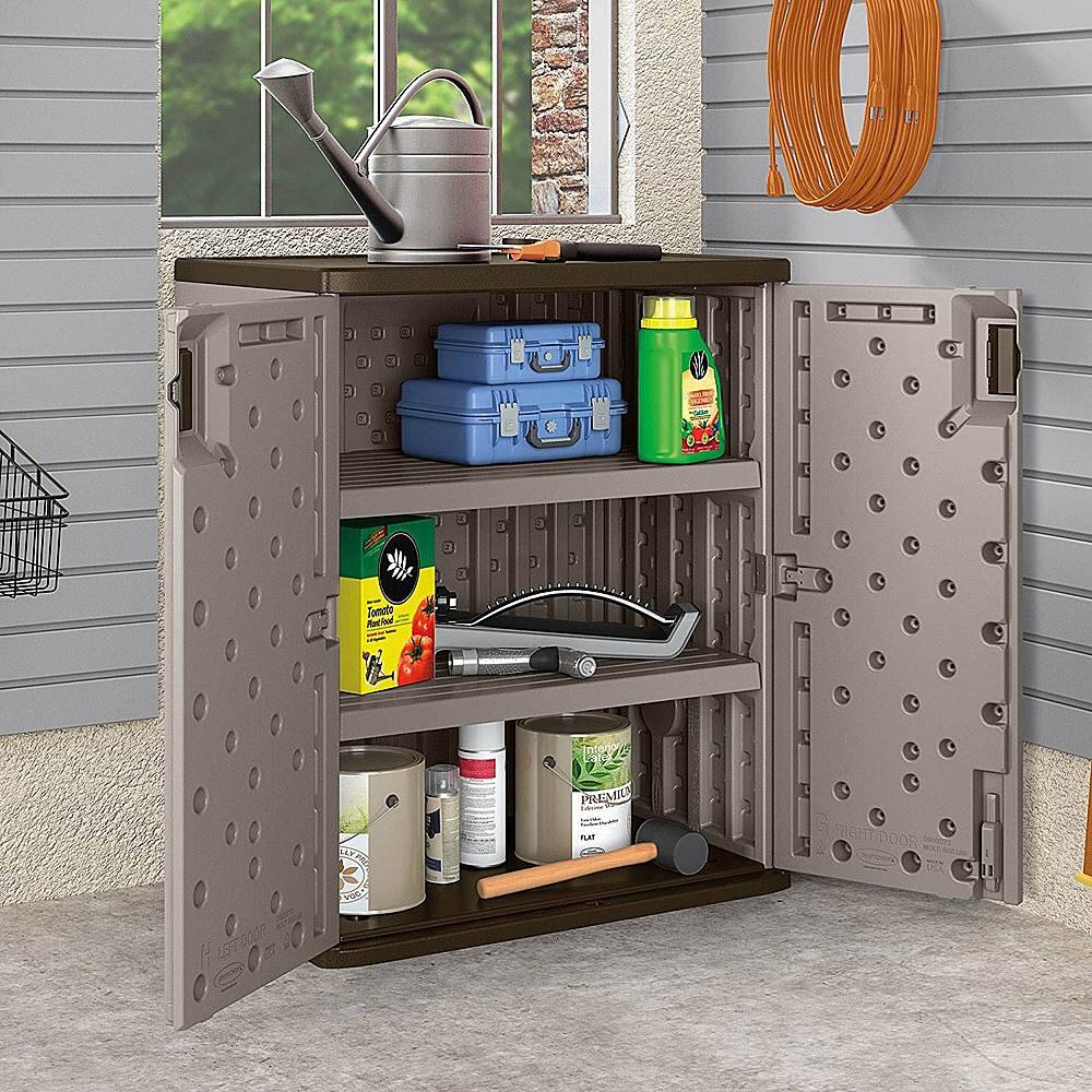 Alt View 15. Suncast - Heavy Duty Resin Garage Base Storage Cabinet - Platinum.