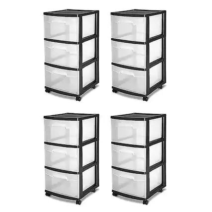 Front. Sterilite - Storage Cart (4-Pack).