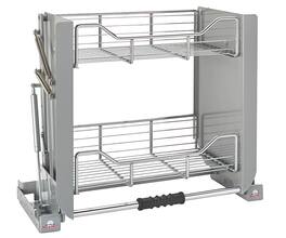 Rev-A-Shelf - Chrome Convenient Wall Cabinet Pull-Down Shelf System