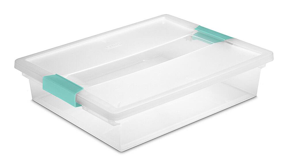 Alt View 12. Sterilite - Large Plastic File Clip Box Storage Tote Container with Lid (12 Pack).
