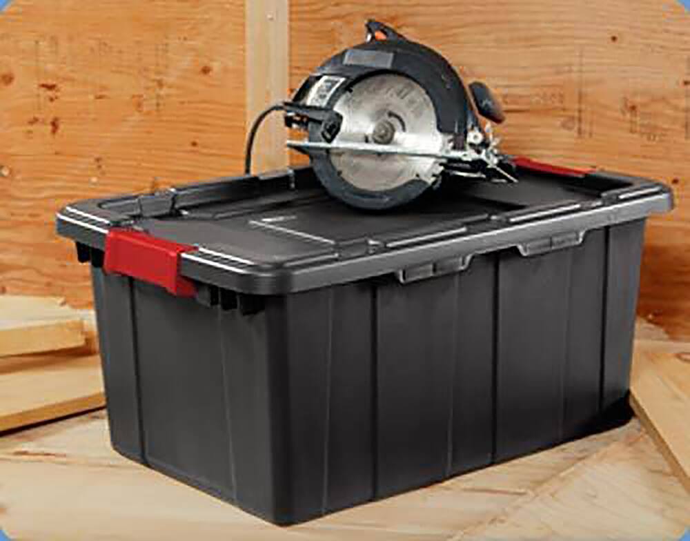 Alt View 13. Sterilite - Durable Rugged Industrial Tote w Latches (12 Pack) - Black.