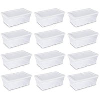 Sterilite - Large Plastic Bin Organizer Storage Basket w/ Handles, (6 Pack) - Front_Zoom