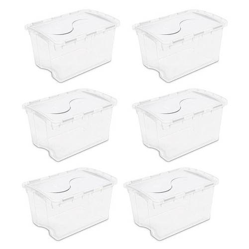 Sterilite - Hinged Plastic Storage Container (6 Pack)