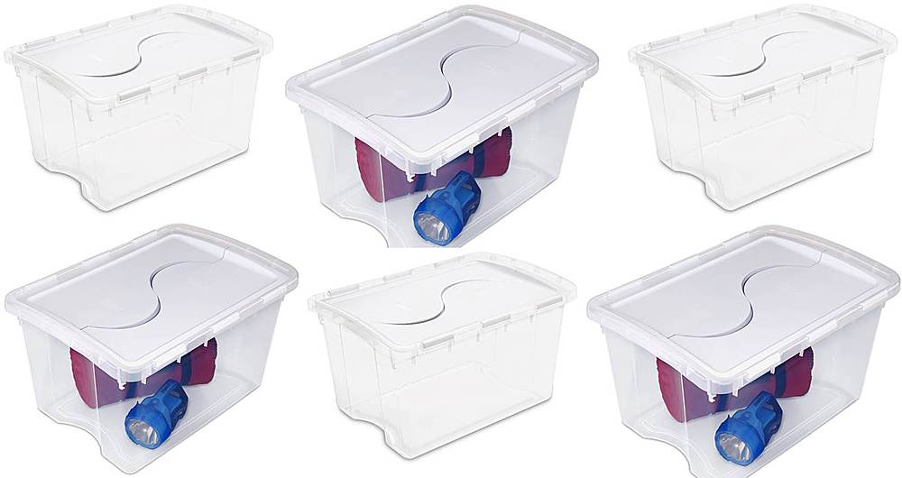 Alt View 12. Sterilite - Hinged Plastic Storage Container (6 Pack).