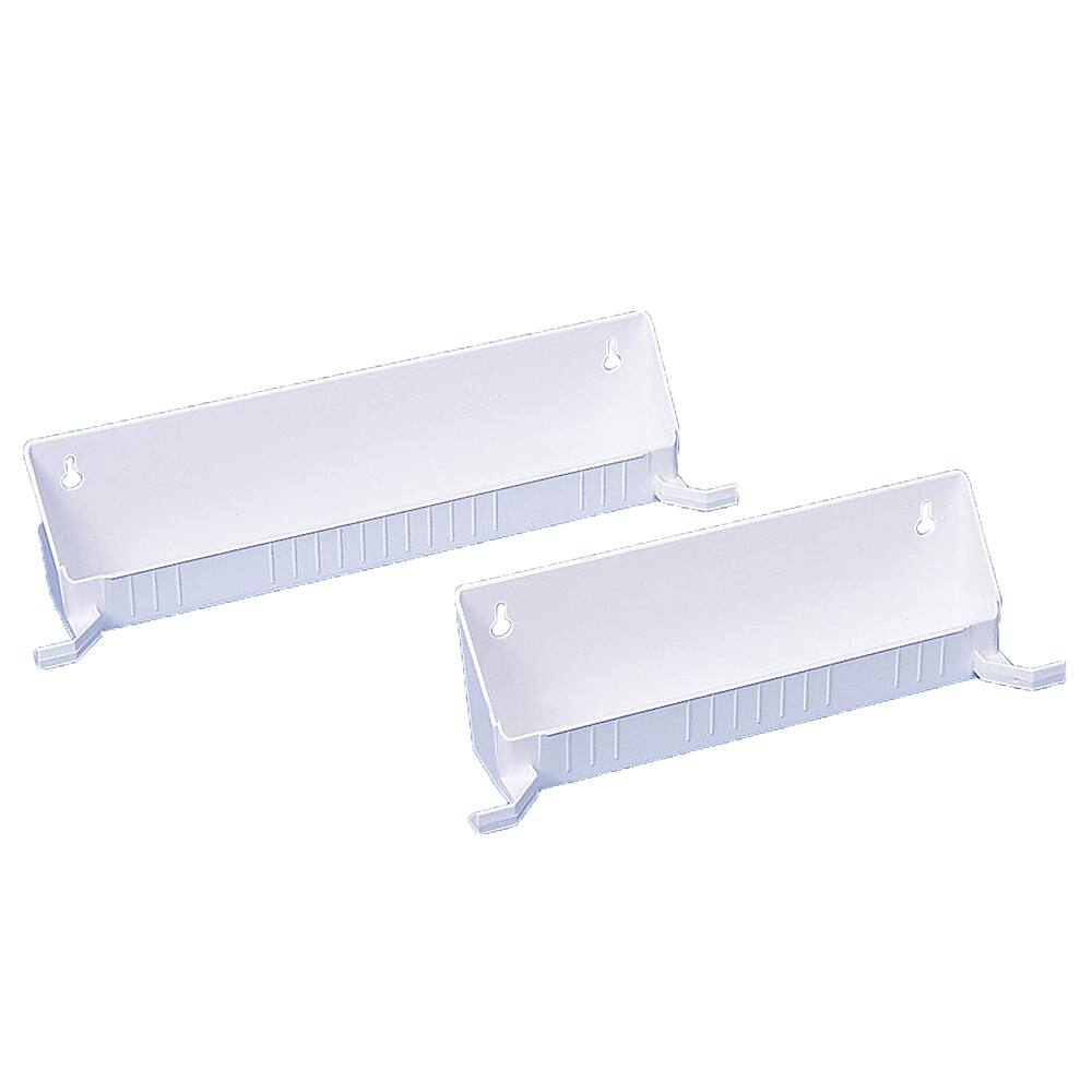 Front. Rev-A-Shelf - Tip-Out Accessory Tray w/ Tab Stops, 2 Pack - White.