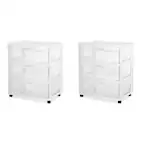 Front. Sterilite - Wide Storage Cart Portable Container w/Casters (2 Pack).