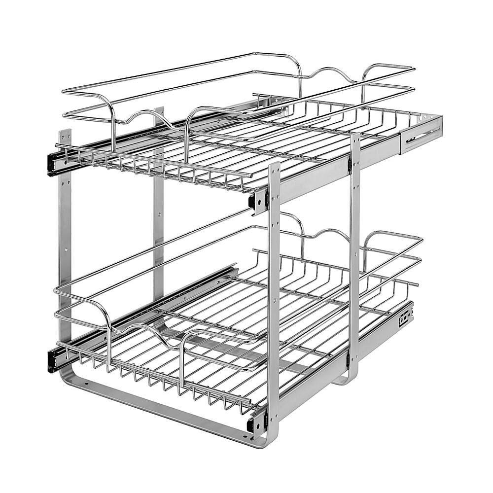 Alt View 11. Rev-A-Shelf - Two-Tier Kitchen Storage Wire Basket - Chrome.