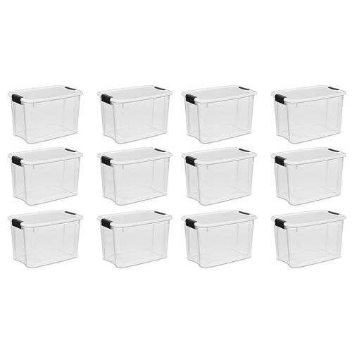 Sterilite - Ultra Clear Plastic Stackable Storage Container (12 Pack)