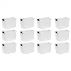 Front. Sterilite - Ultra Clear Plastic Stackable Storage Container (12 Pack).