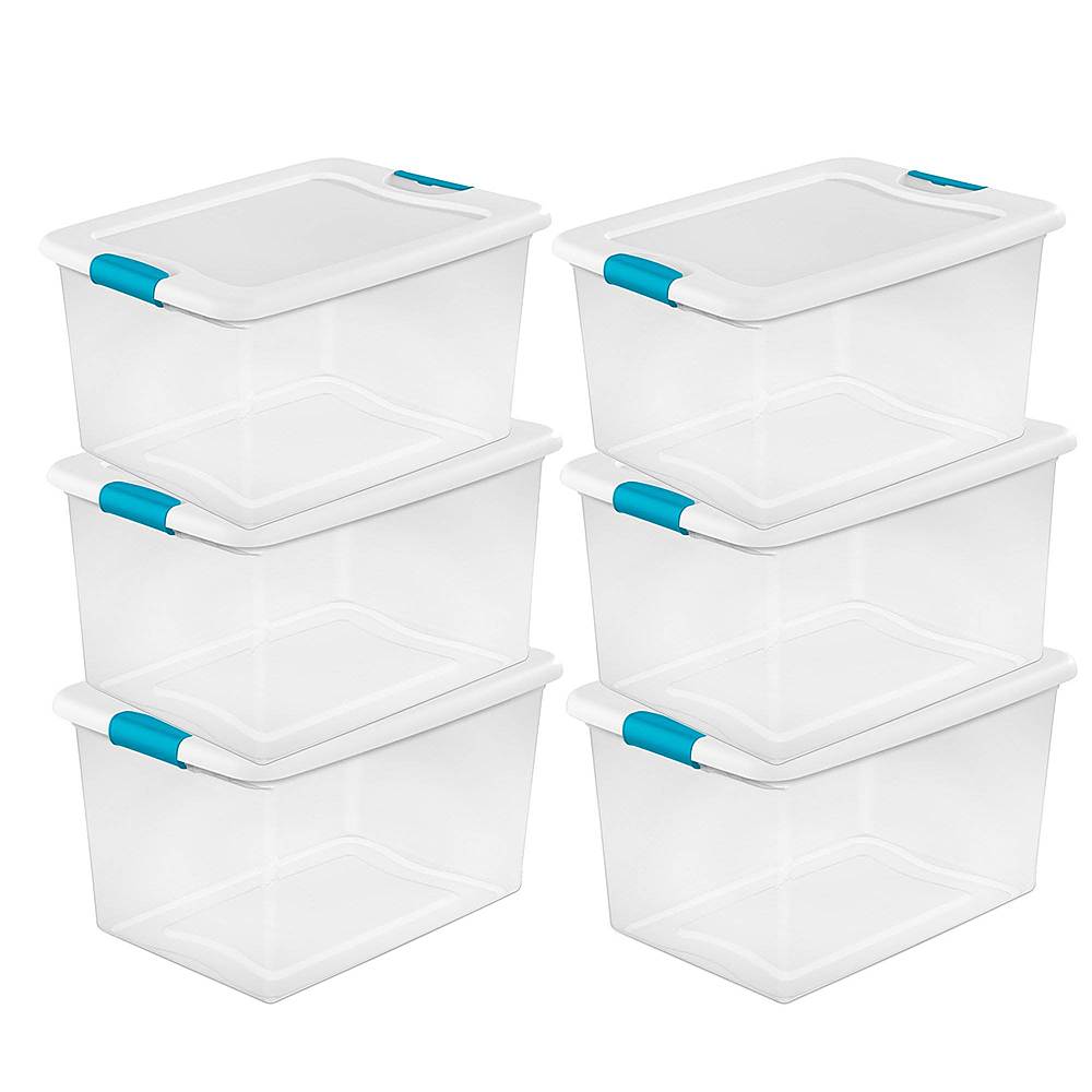 Alt View 11. Sterilite - Clear Plastic Storage Boxes Bins Totes w/ Latches (6 Pack).