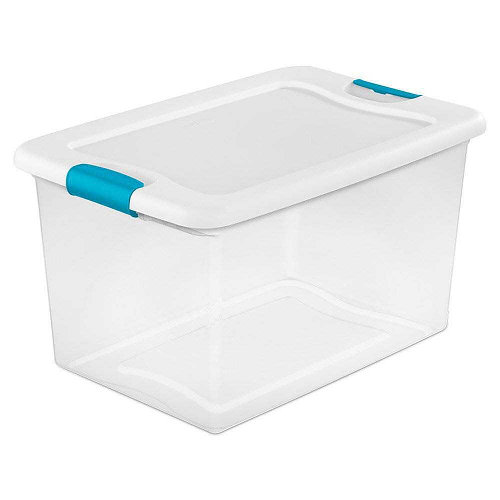 Sterilite 64 Quart Clear Plastic Storage Boxes Bins Totes w/ Latches (6 ...