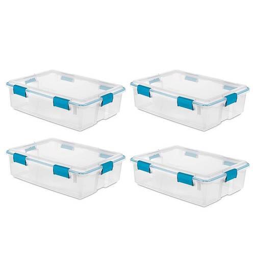 Sterilite - Thin Latched Gasket Plastic Storage Bin ( 4 Pack)