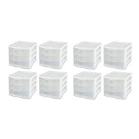 Sterilite - ClearView Compact Portable Drawer Organizer Cabinet (8 Pack) - Front_Zoom
